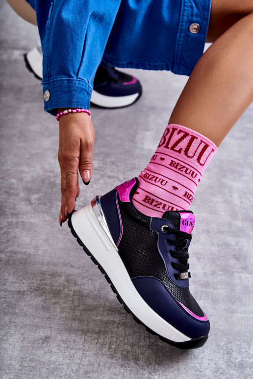 tenisky  GOE KK2N4081 Černé a-tmavě modrá  tenisky  GOE KK2N4081 Černé a-tmavě modrá