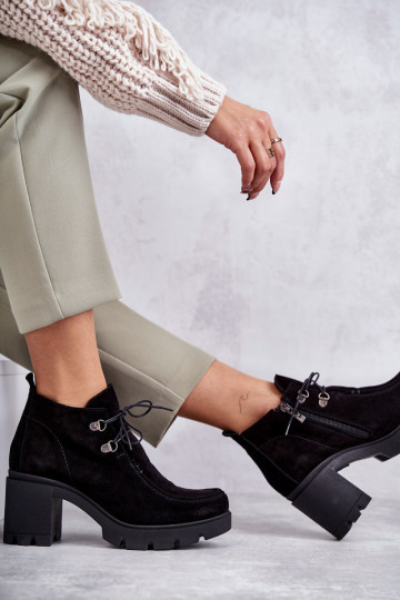  Semišové boty s popruhy Černé Lemar Marianne