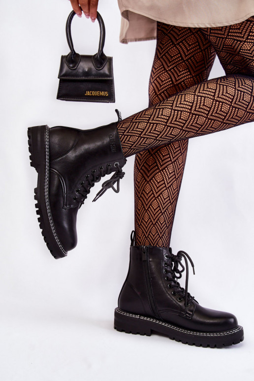 Dřeváky s platformou Big Star KK274538 Černé  Dřeváky s platformou Big Star KK274538 Černé