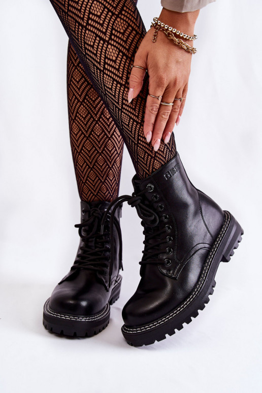 Dřeváky s platformou Big Star KK274538 Černé  Dřeváky s platformou Big Star KK274538 Černé