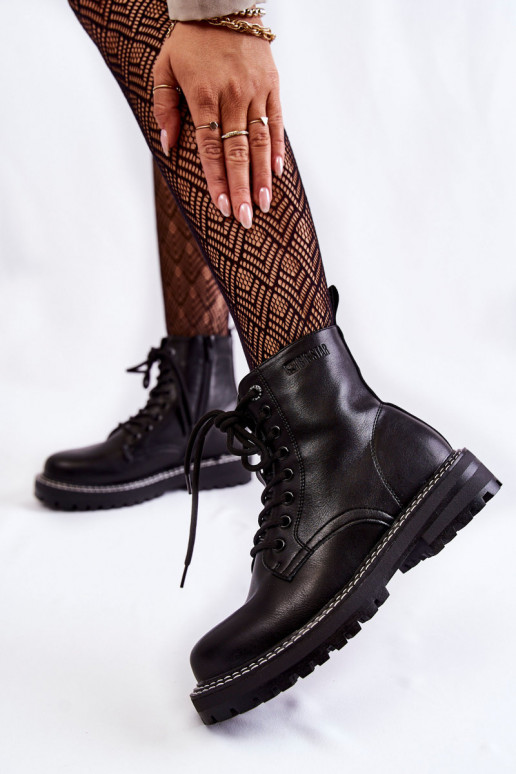 Dřeváky s platformou Big Star KK274538 Černé  Dřeváky s platformou Big Star KK274538 Černé