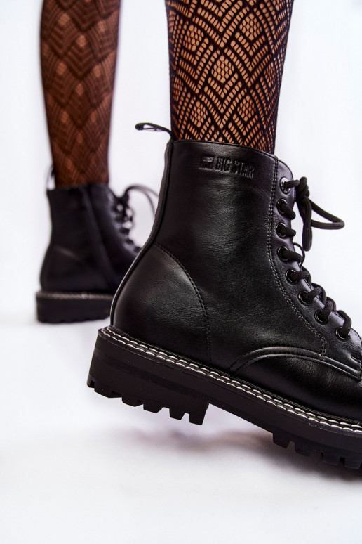 Dřeváky s platformou Big Star KK274538 Černé  Dřeváky s platformou Big Star KK274538 Černé