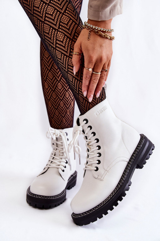 Dřeváky s platformou Big Star KK274539 bílé  Dřeváky s platformou Big Star KK274539 bílé