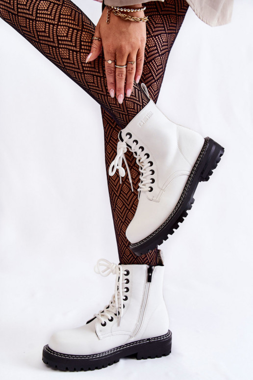 Dřeváky s platformou Big Star KK274539 bílé  Dřeváky s platformou Big Star KK274539 bílé