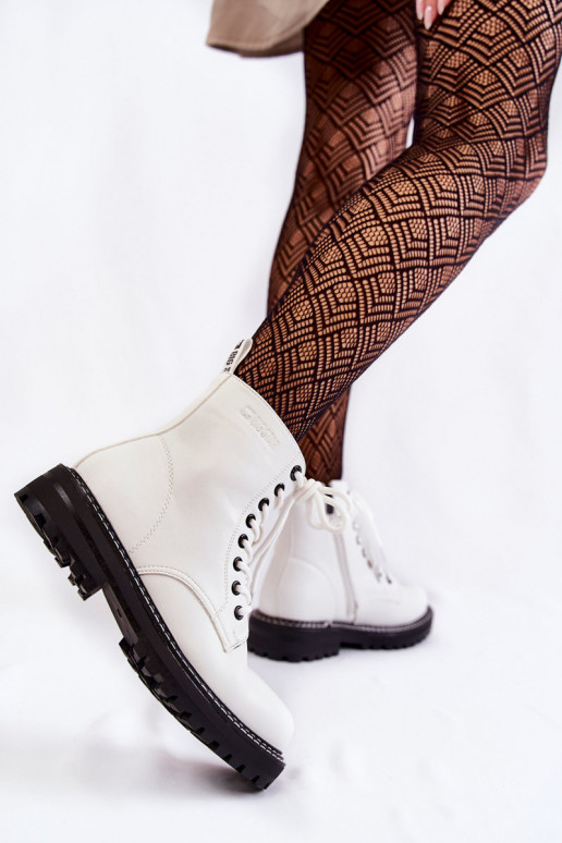 Dřeváky s platformou Big Star KK274539 bílé  Dřeváky s platformou Big Star KK274539 bílé