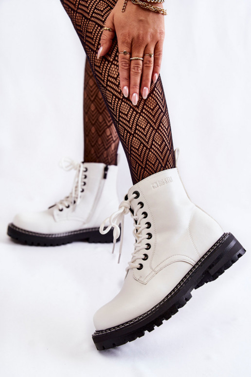 Dřeváky s platformou Big Star KK274539 bílé  Dřeváky s platformou Big Star KK274539 bílé