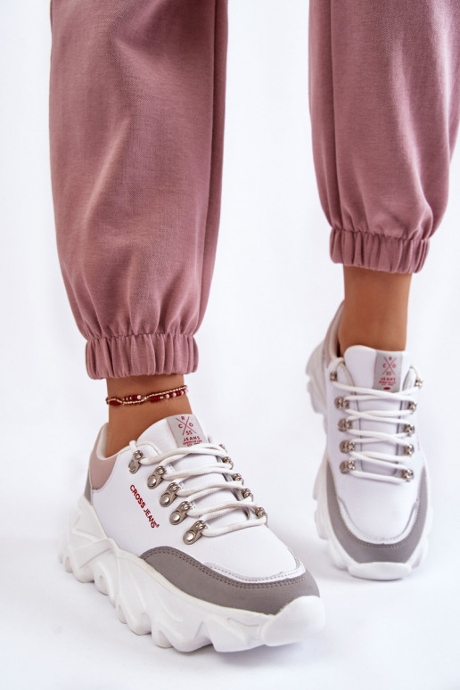 Tenisky s platformou Cross  KK2R4071C bílé  Tenisky s platformou Cross  KK2R4071C bílé