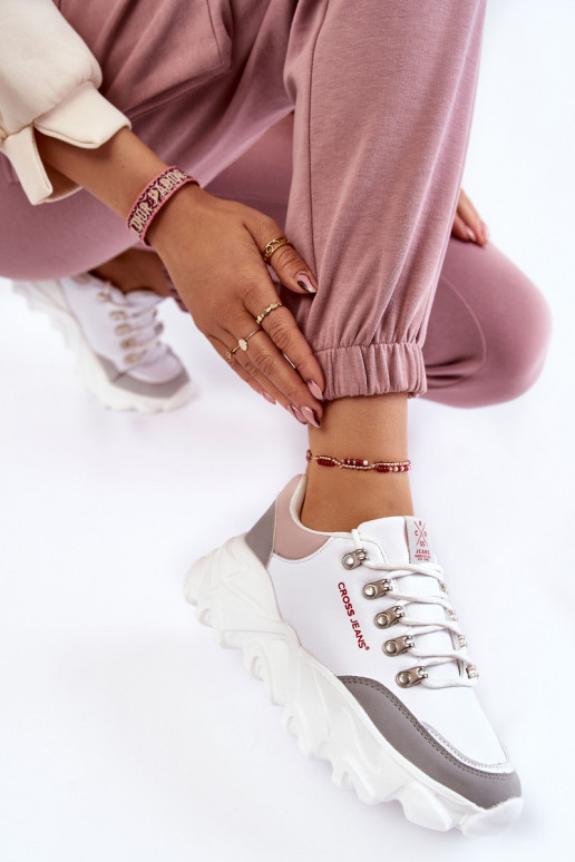 Tenisky s platformou Cross  KK2R4071C bílé  Tenisky s platformou Cross  KK2R4071C bílé