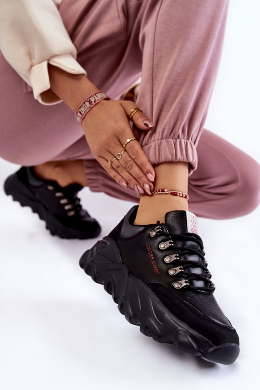 Tenisky s platformou Cross  KK2R4073C Černé  Tenisky s platformou Cross  KK2R4073C Černé