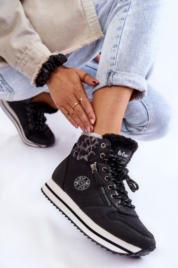 Dřeváky zateplené Lee Cooper LCJ-22-31-1448 Černé 2