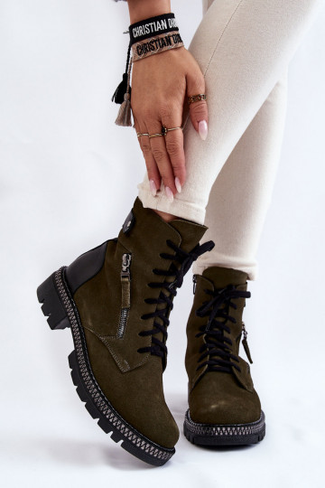 ze semiše zateplené Dřeváky Laura Messi 2508 zelené