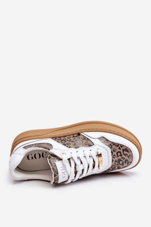 Pohodlné tenisky GOE LL2N4052 Bílá-béžové  Pohodlné tenisky GOE LL2N4052 Bílá-béžové