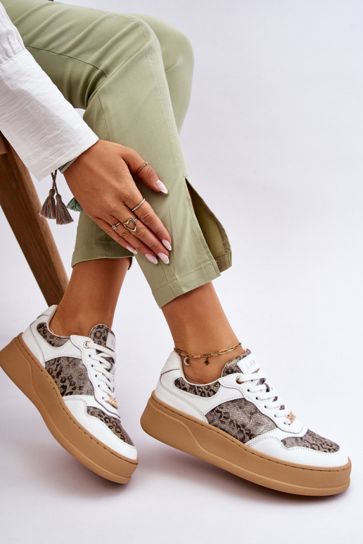 Pohodlné tenisky GOE LL2N4052 Bílá-béžové  Pohodlné tenisky GOE LL2N4052 Bílá-béžové