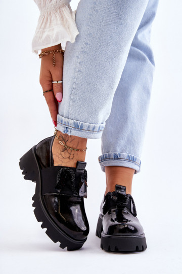 s efektem laku boty s pěknými detaily Černé Keily 2