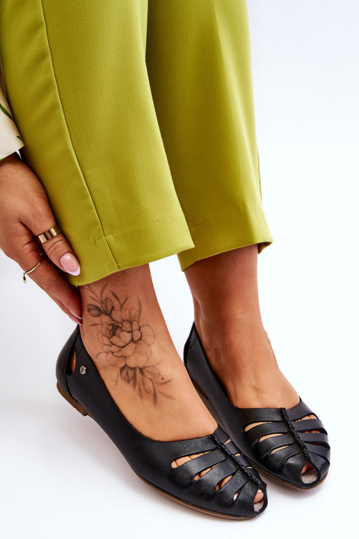 Pohodlné kožené baleríny  Černé Lemar Luka Pohodlné kožené baleríny  Černé Lemar Luka