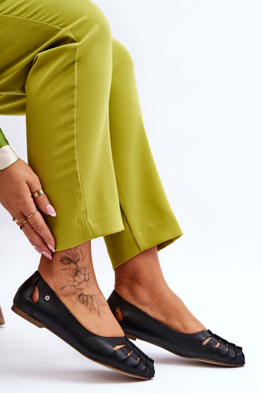 Pohodlné kožené baleríny  Černé Lemar Luka Pohodlné kožené baleríny  Černé Lemar Luka