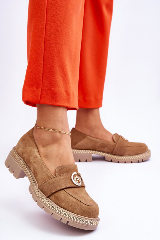 Elegantní styl Semišové mokasíny béžové Laverne Elegantní styl Semišové mokasíny béžové Laverne