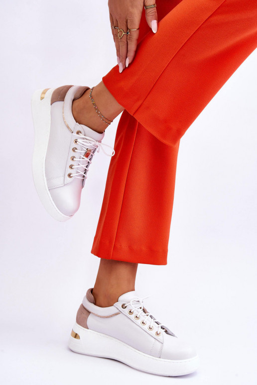 tenisky s platformou bílé Caressa   tenisky s platformou bílé Caressa