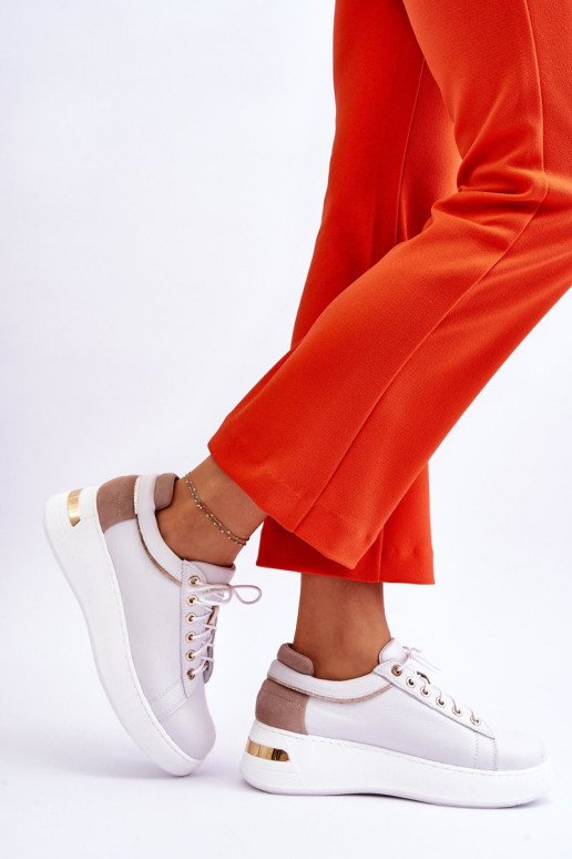 tenisky s platformou bílé Caressa   tenisky s platformou bílé Caressa