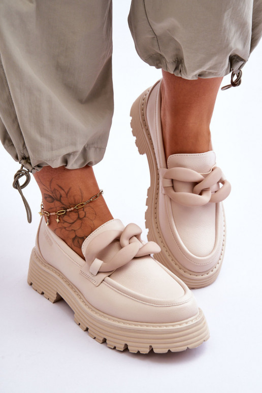 mokasíny boty Big Star LL274581 béžové  mokasíny boty Big Star LL274581 béžové