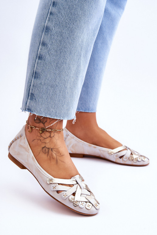 baleríny  01358-22 béžové-zlaté barvy  baleríny  01358-22 béžové-zlaté barvy