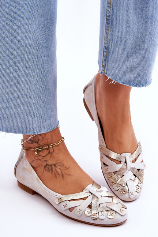 baleríny  01358-22 béžové-zlaté barvy  baleríny  01358-22 béžové-zlaté barvy