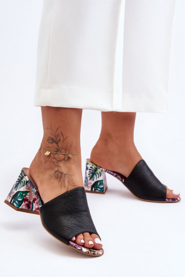 Pantofle s podpatky  Shoes 3209/K Černé