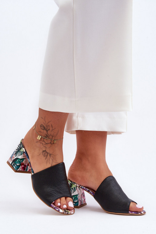  Pantofle s podpatky  Shoes 3209/K Černé