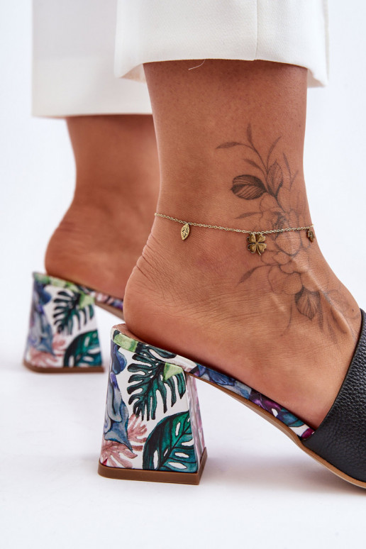  Pantofle s podpatky  Shoes 3209/K Černé