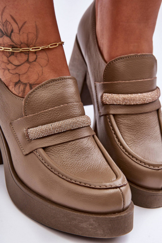 boty s podpatky s ornamenty béžové Lemar Gelanor  boty s podpatky s ornamenty béžové Lemar Gelanor