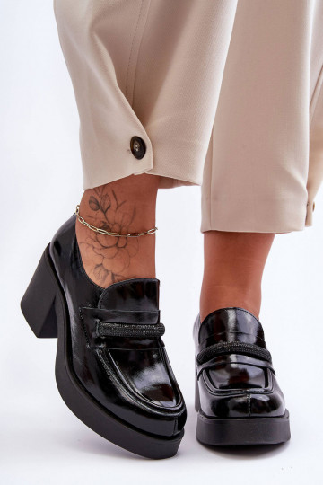  boty s podpatky s ornamenty Černé Lemar Gelanor