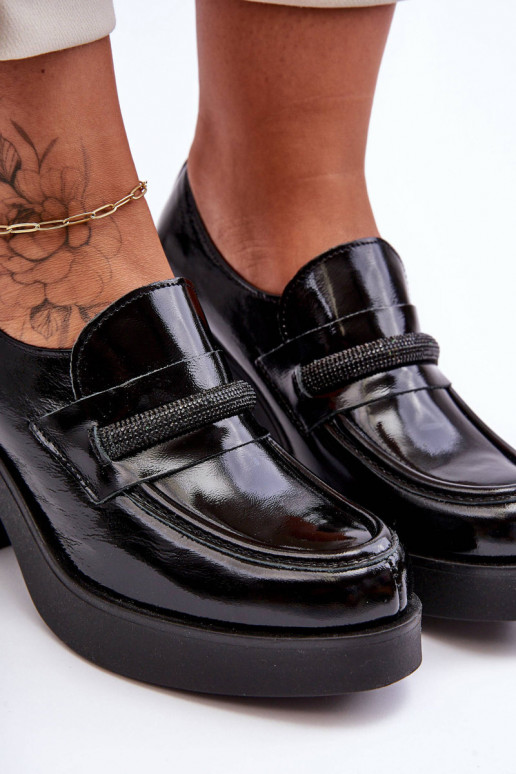 boty s podpatky s ornamenty Černé Lemar Gelanor  boty s podpatky s ornamenty Černé Lemar Gelanor