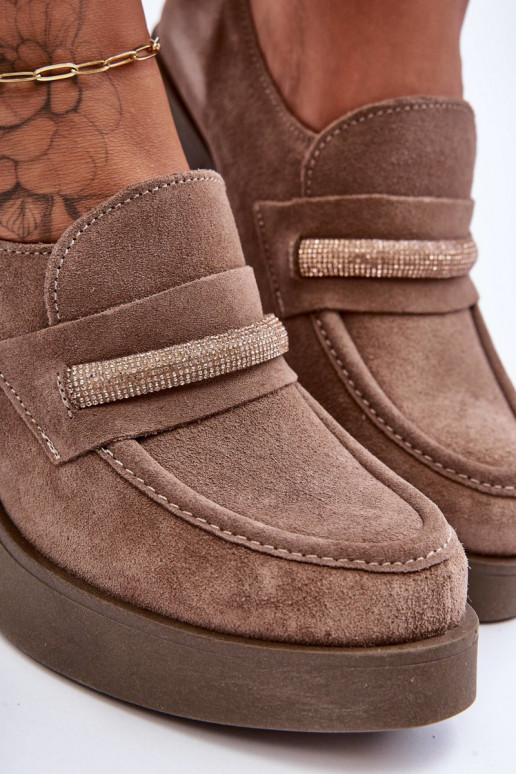 ze semiše boty s podpatky s ornamenty béžové Lemar Gelanor