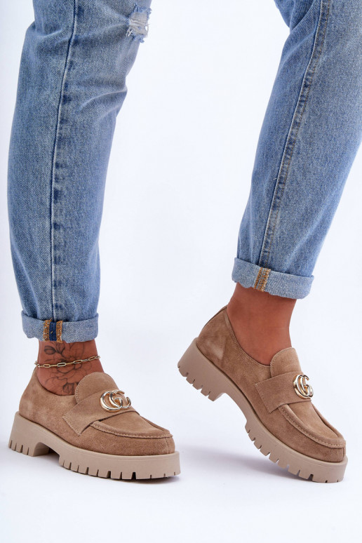  boty ze semiše s ornamenty béžové Rosefalls