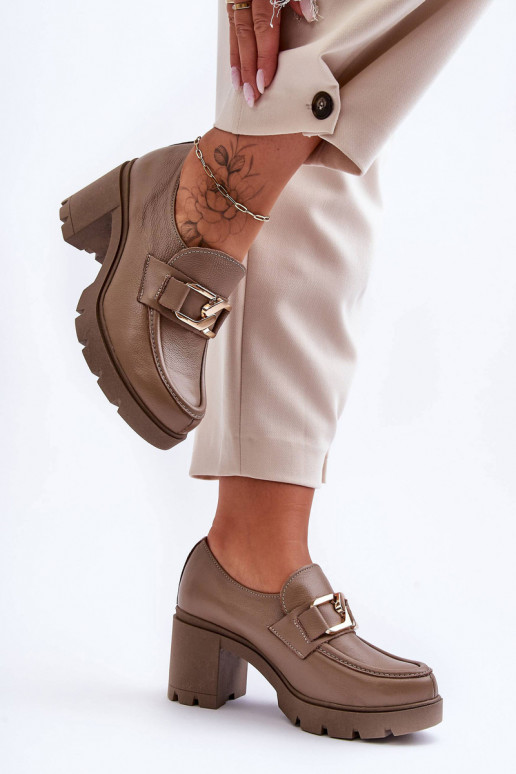 Elegantní styl boty s podpatky s ornamenty béžové Lemar Harmell Elegantní styl boty s podpatky s ornamenty béžové Lemar Harmell