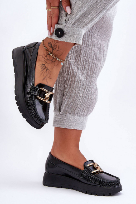 mokasíny s platformou s ornamenty Černé Lemar Desmond  mokasíny s platformou s ornamenty Černé Lemar Desmond