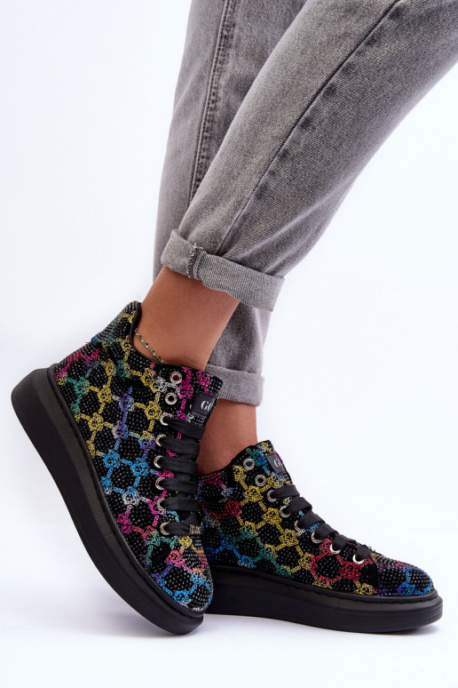 tenisky s platformou  GOE MM2N4009 Černé tenisky s platformou  GOE MM2N4009 Černé