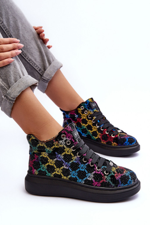 tenisky s platformou  GOE MM2N4009 Černé tenisky s platformou  GOE MM2N4009 Černé