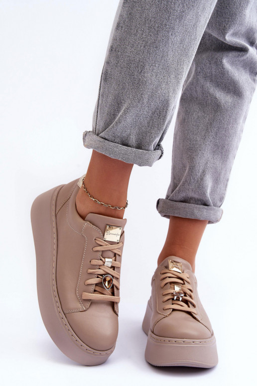 tenisky s platformou  06191-04 béžové  tenisky s platformou  06191-04 béžové