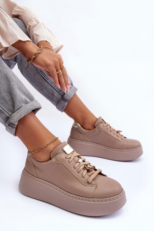 tenisky s platformou  06191-04 béžové  tenisky s platformou  06191-04 béžové