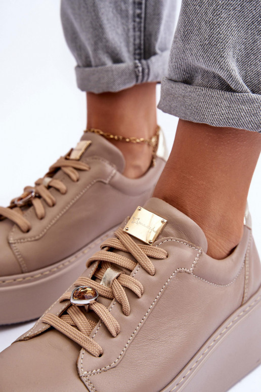 tenisky s platformou  06191-04 béžové  tenisky s platformou  06191-04 béžové