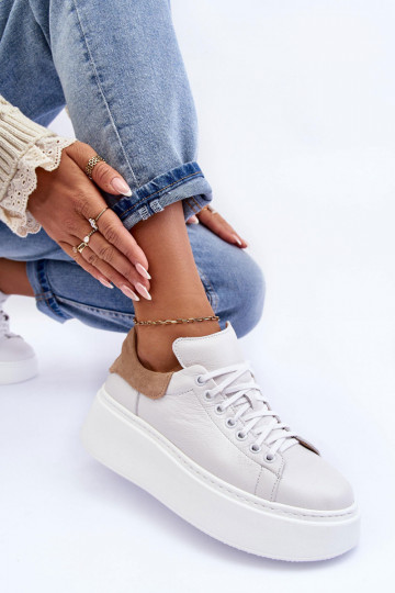  tenisky  s platformou bílé Lemar 10150