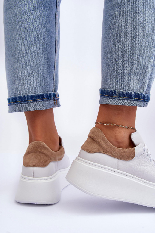 tenisky  s platformou bílé Lemar 10150  tenisky  s platformou bílé Lemar 10150