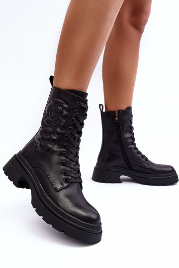 zateplené  Dámské boty Dřeváky S.Barski MR870-25 Černé