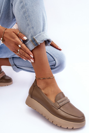  boty s platformou s ornamenty béžové Lemar Lehira