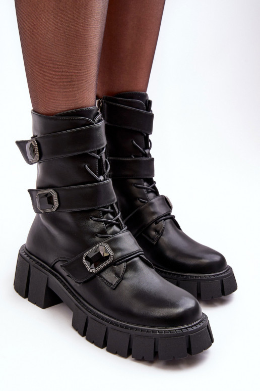 Dámské boty Dámské dřeváky Černé S.Barski MR870-62 Dámské boty Dámské dřeváky Černé S.Barski MR870-62