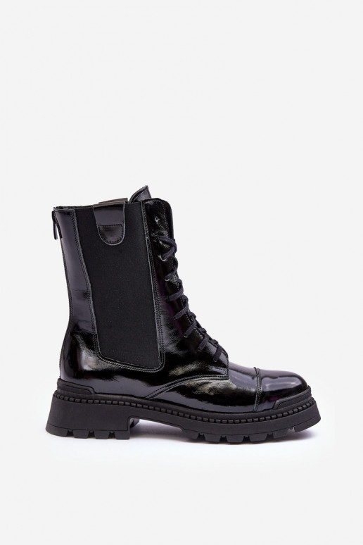 boty  se šněrováním Černé Nicole 2836   boty  se šněrováním Černé Nicole 2836