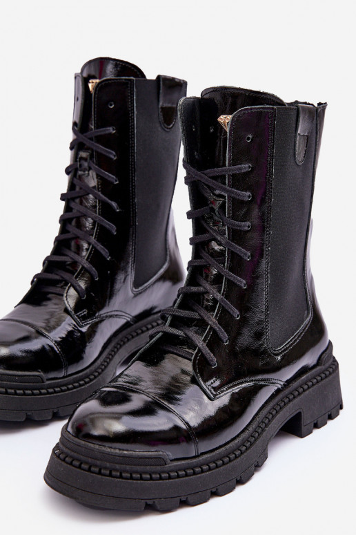 boty  se šněrováním Černé Nicole 2836   boty  se šněrováním Černé Nicole 2836