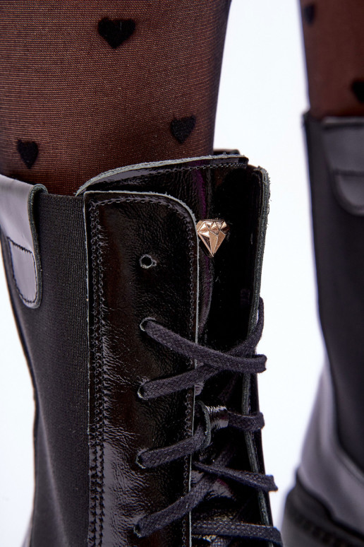 boty  se šněrováním Černé Nicole 2836   boty  se šněrováním Černé Nicole 2836