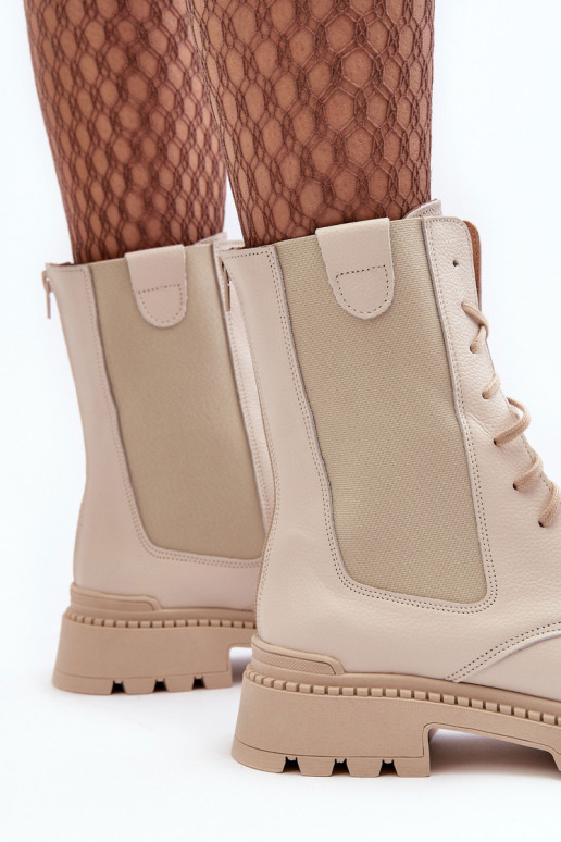 boty  se šněrováním slonová kost Nicole 2836   boty  se šněrováním slonová kost Nicole 2836